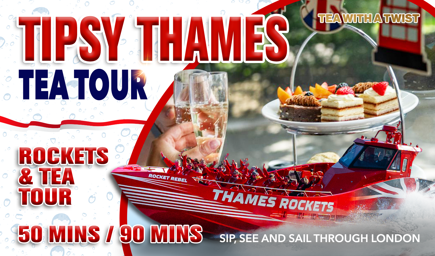 Picture of Tipsy Thames Tea Tour (50 mins + Afternoon Tea)